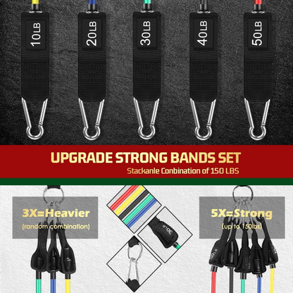 Resistance Bands with Handles-Colorful-Nora Luxe