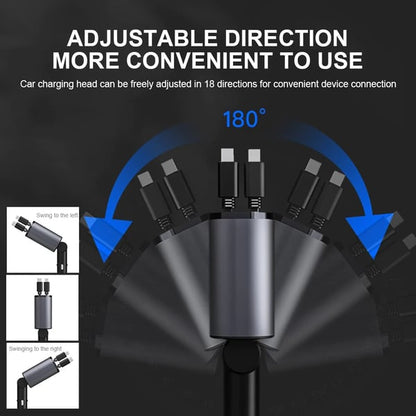 Retractable Car Fast Charger – VoltEdge-USB-C + iPhone-Nora Luxe