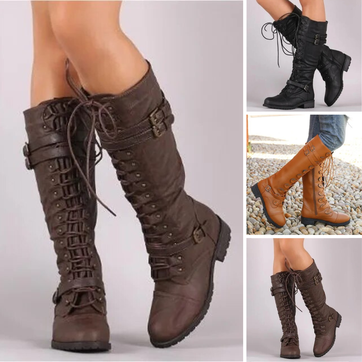 Retro Ankle Boots with Buckle - Elora-Black-4.0-Nora Luxe