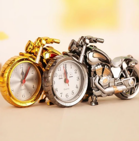 Retro Motorcycle Alarm Clock - MotoTime-Silver-Nora Luxe