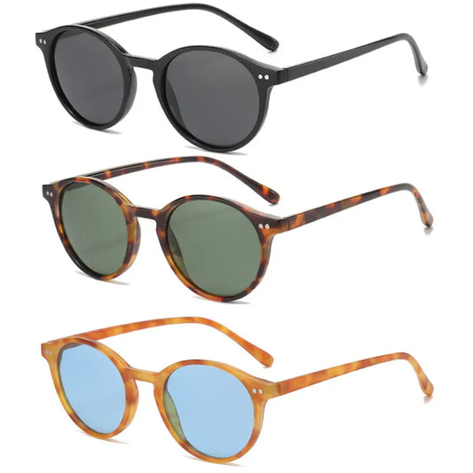 Retro Round Polarized Sunglasses - SunnyStyle-White/Gray-Nora Luxe