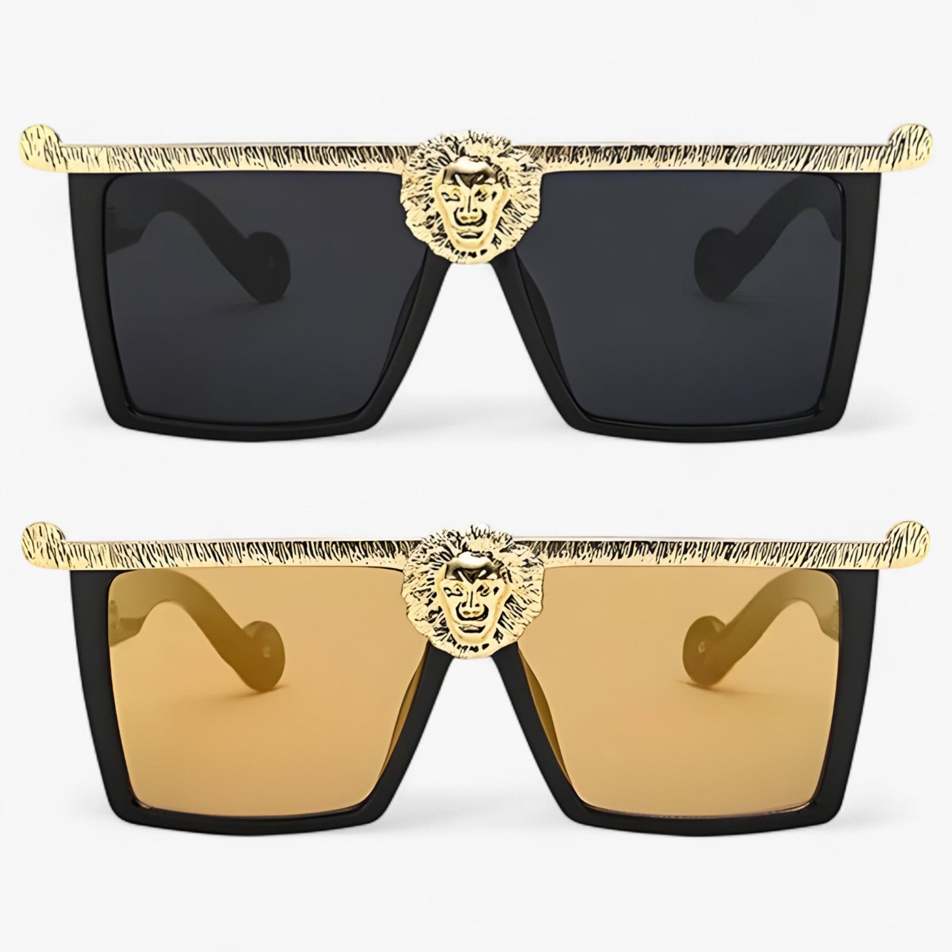 Retro sunglasses with lion style – Ferrox-Gold-Nora Luxe