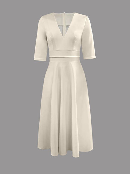 Retro White A-Line Swing Dress – Vivienne-S-Nora Luxe