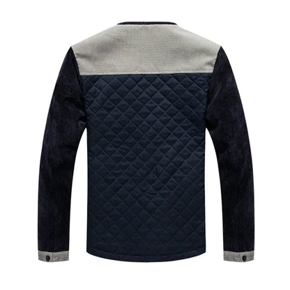 Retro windbreaker with stand-up collar for men - Orlando-Blue Grey-S-Nora Luxe