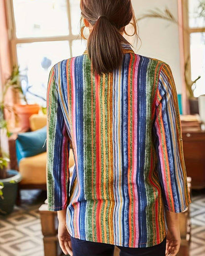 Striped Women's Blouse with Buttons – Sofia