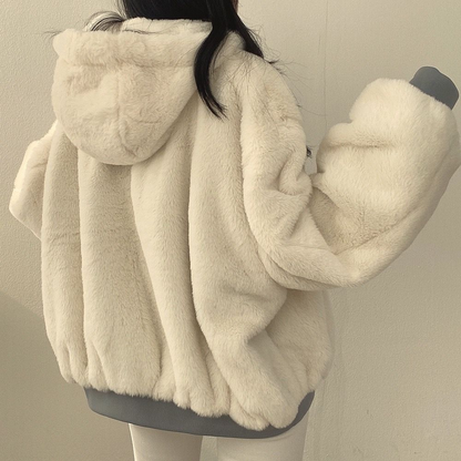 Reversible Ladies' Winter Coat with Hood - Isla-Blue-S-Nora Luxe