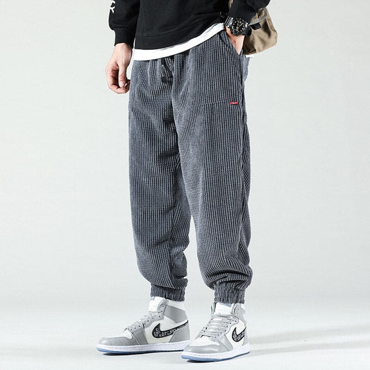 Ribbed Flannel Men's Trousers - Noah-Gray-XS-Nora Luxe