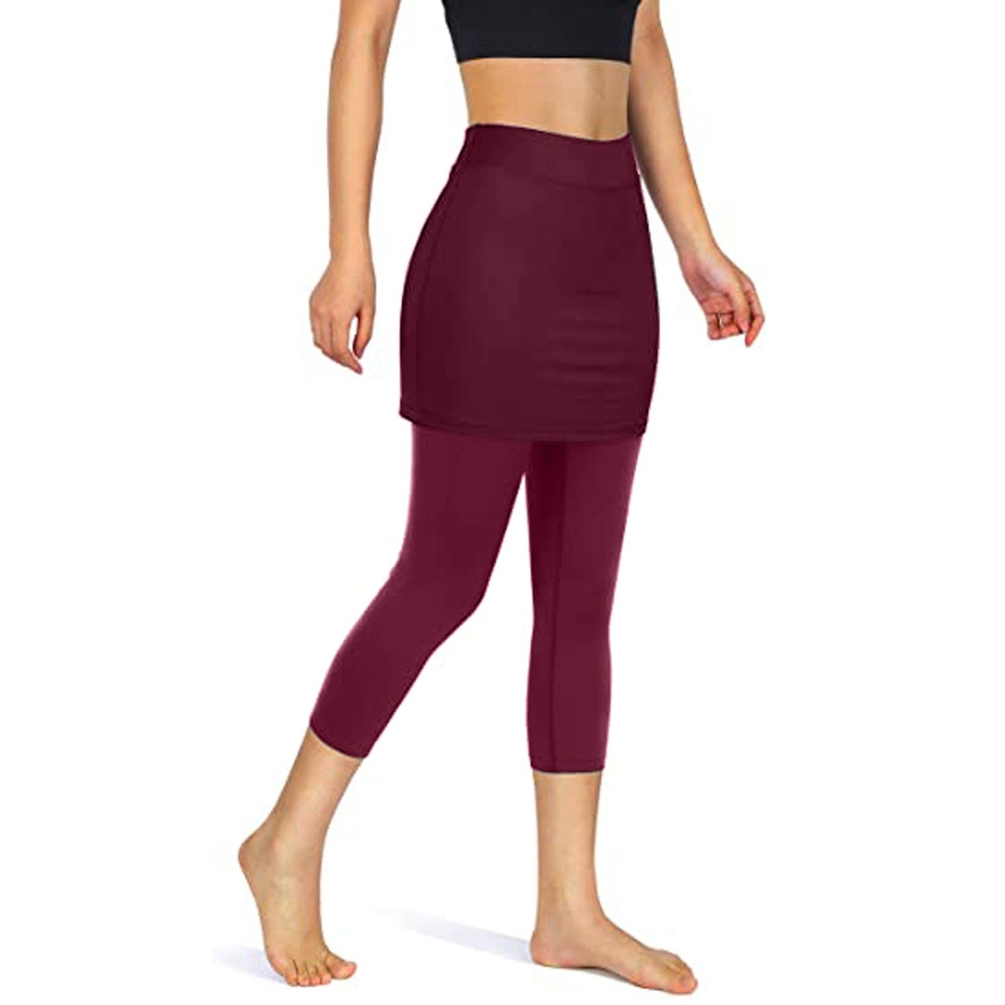 Rock leggings with practical side pockets – Mireille-Wine red-S-Nora Luxe