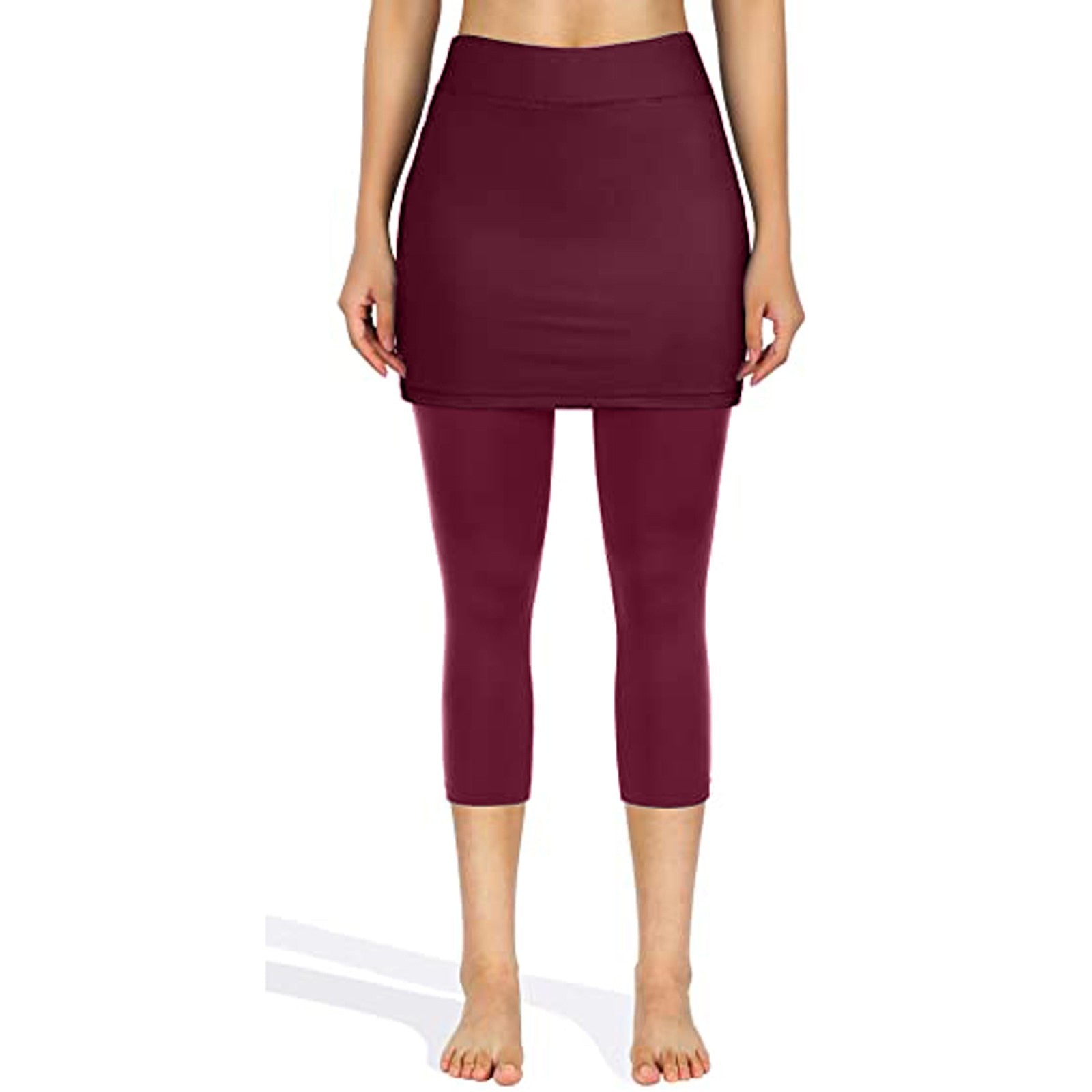 Rock leggings with practical side pockets – Mireille-Wine red-S-Nora Luxe