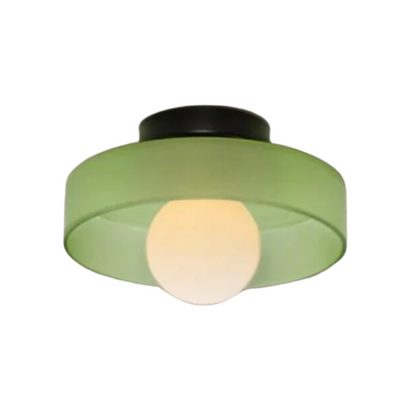 Round Ceiling Lamp with Stylish Functionality - LumiSphere-D9.82*H5.91 inches-Olive green-Nora Luxe