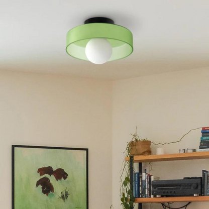 Round Ceiling Lamp with Stylish Functionality - LumiSphere-D9.82*H5.91 inches-Orange-Nora Luxe