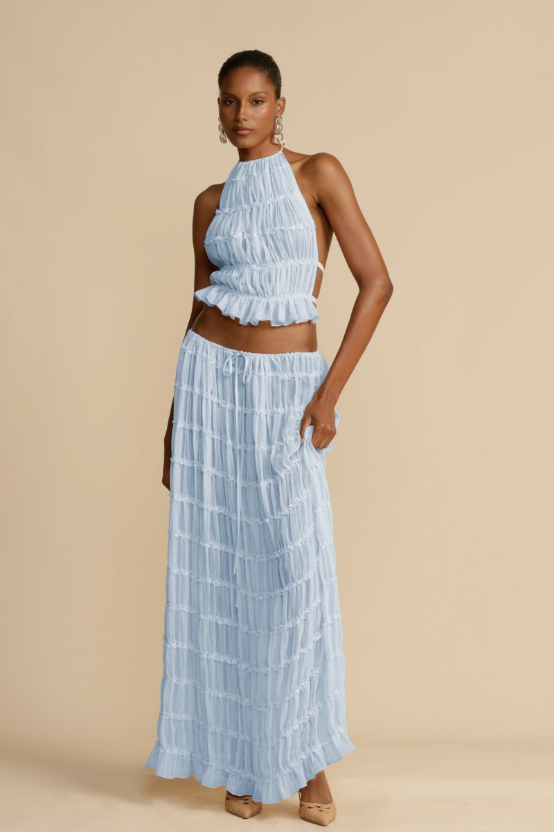 Rugless Chiffon Set – Calysta-Blue-S-The Livary