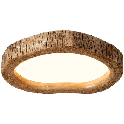 Rustic LED Ceiling Light with Wood Effect - Auralog-35 cm-The Livary