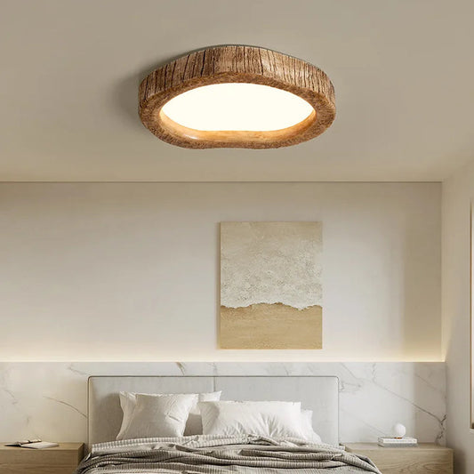 Rustic LED Ceiling Light with Wood Effect - Auralog-35 cm-The Livary