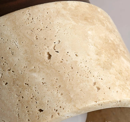 Rustic Travertine Ceiling Lamp - TravaGlow-Walnut-Nora Luxe