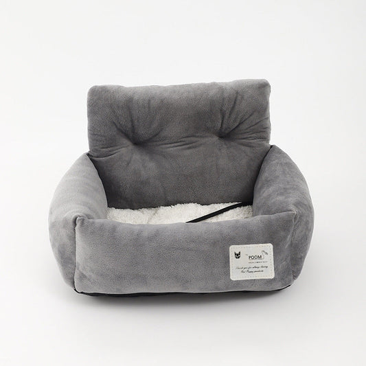 Safe Dog Car Seat - CozyCanine-Gray-S (17.32 x 13.78 x 10.63 inches)-Nora Luxe