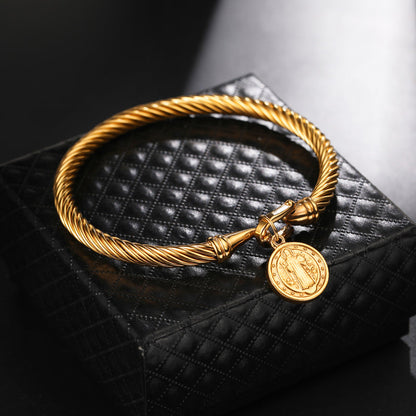 Saint Benedict Charm Bracelet - Benedetta-Gold-Nora Luxe