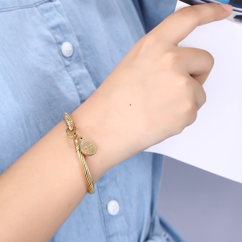 Saint Benedict Charm Bracelet - Benedetta-Gold-Nora Luxe