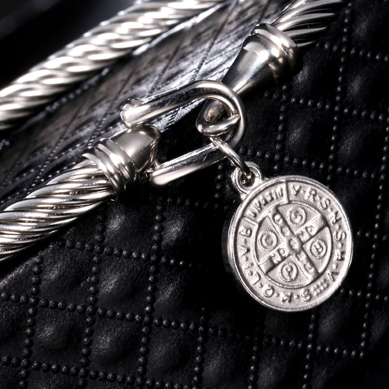Saint Benedict Charm Bracelet - Benedetta-Silver-Nora Luxe