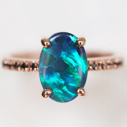 Sapphire and Opal 3-piece Ring Set - Isabella-2.01 in-Nora Luxe
