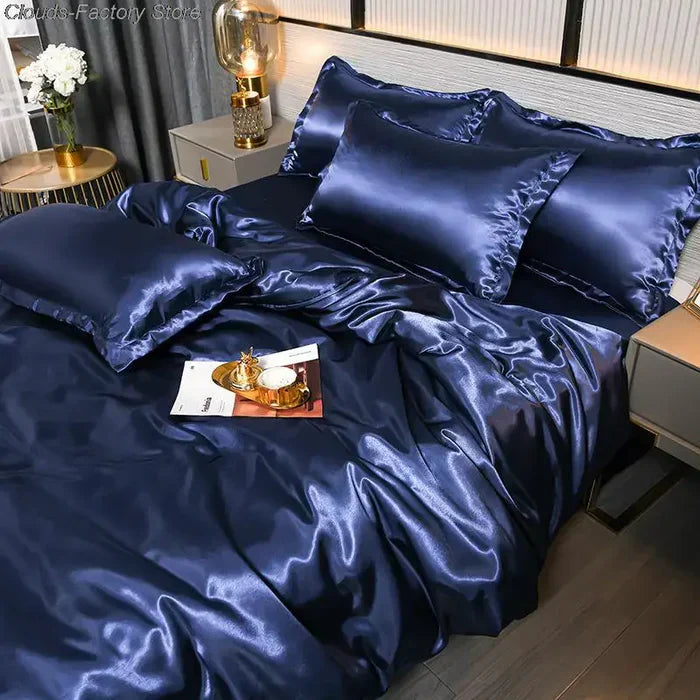 Satin Duvet Cover - Velora-78.74 × 90.55 in (2.0m Bed)-A-3-Nora Luxe