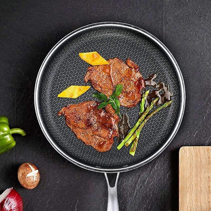 Scratch-resistant Stainless Steel Frying Pan with Non-stick Coating - ProCook Elite-Nora Luxe