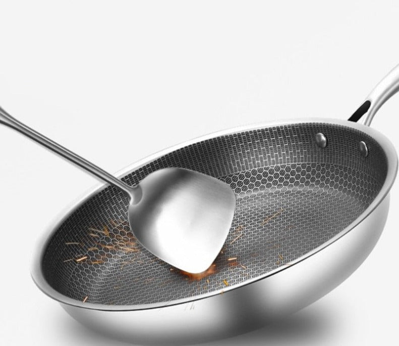Scratch-resistant Stainless Steel Frying Pan with Non-stick Coating - ProCook Elite-Nora Luxe