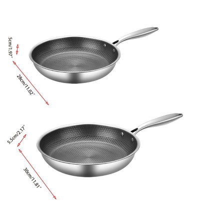 Scratch-resistant Stainless Steel Frying Pan with Non-stick Coating - ProCook Elite-Nora Luxe
