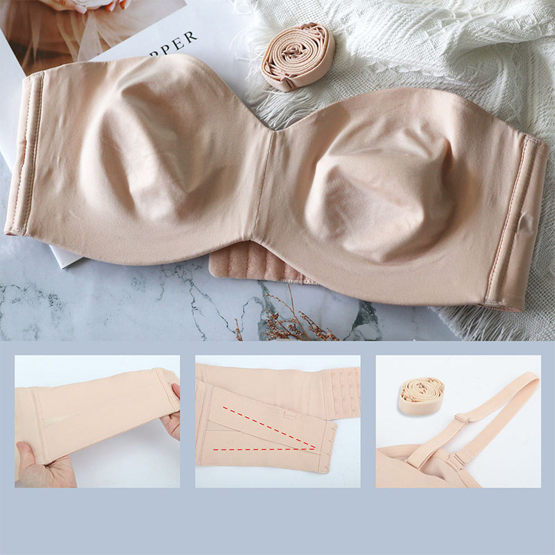 Seamless bandeau bra with removable straps – Camille-Black-30-B-Nora Luxe