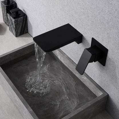 Sensor Wall Tap with Waterfall Outlet – Fluxis-Chromium-The Livary