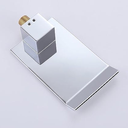 Sensor Wall Tap with Waterfall Outlet – Fluxis-Chromium-The Livary