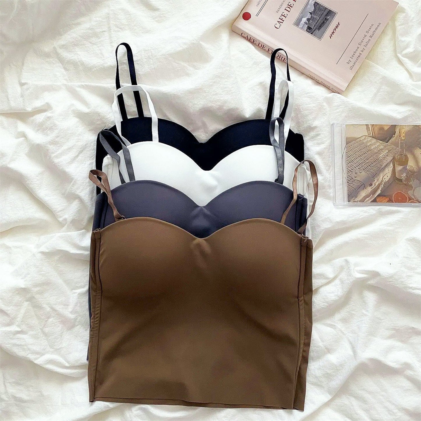 Set of 4 Breezy Tank Tops with Built-in Bandeau Bra - Tiana-S-State of Style