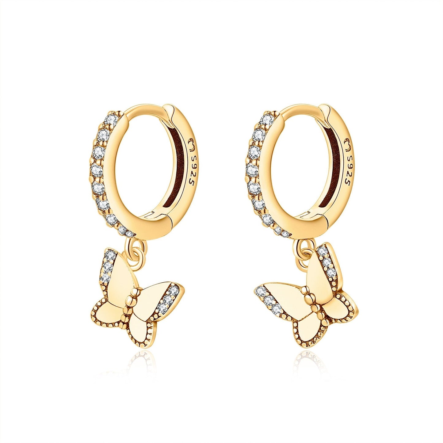 Shining Butterfly Earrings - Lyrielle-Gold-Nora Luxe