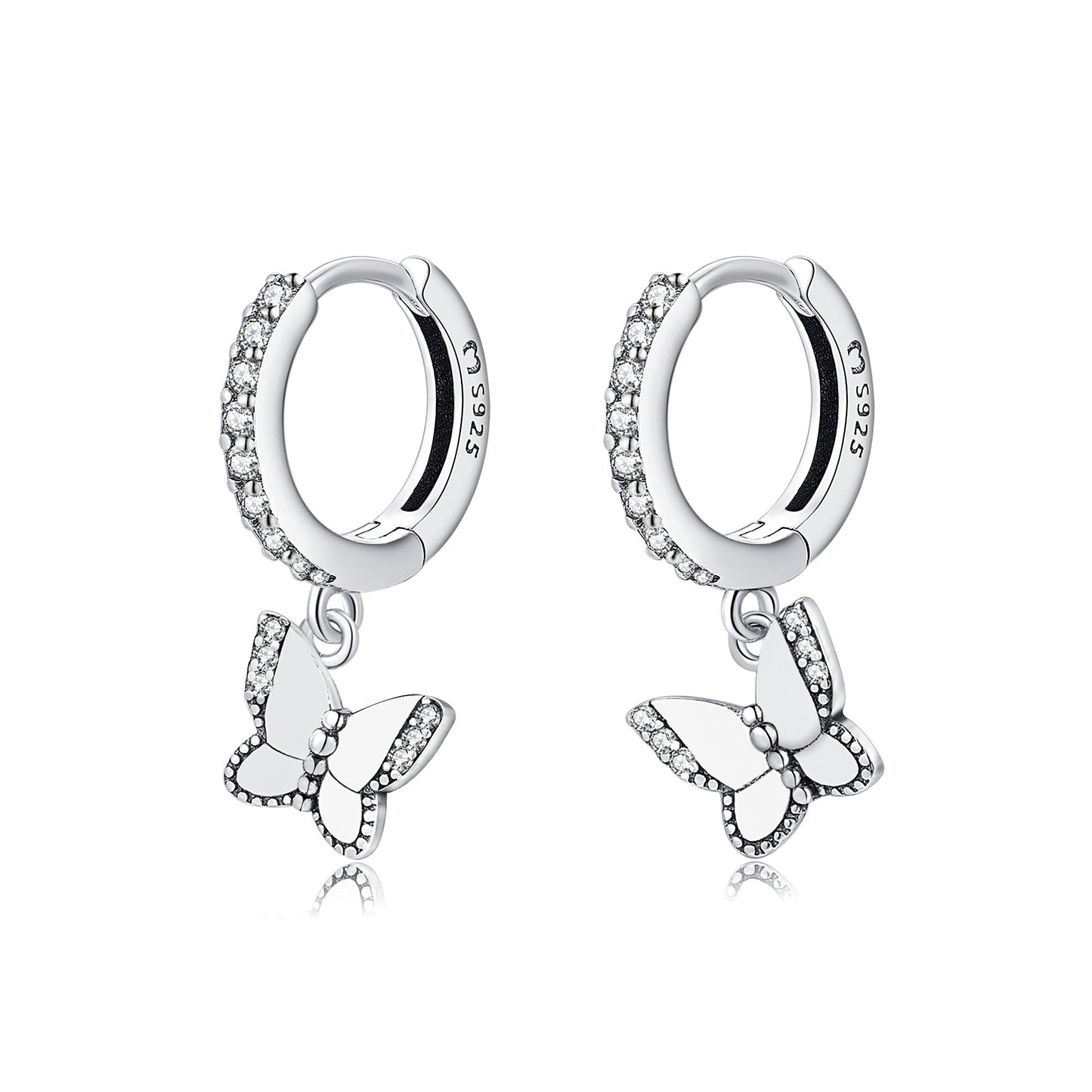 Shining Butterfly Earrings - Lyrielle-Silver-Nora Luxe