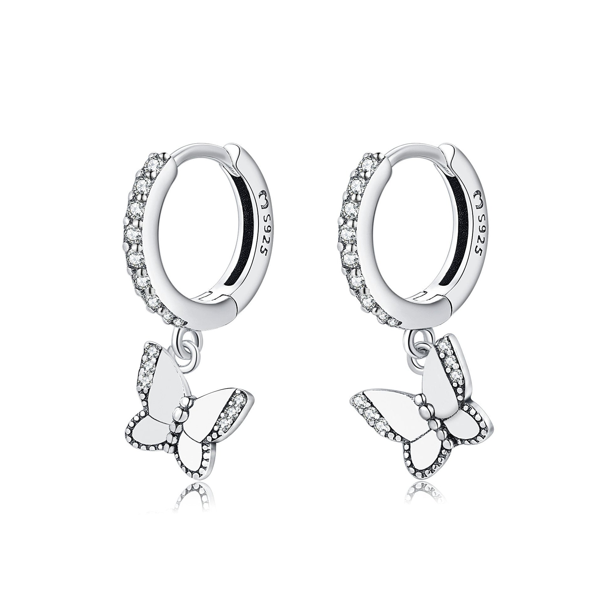 Shining Butterfly Earrings - Lyrielle-Silver-Nora Luxe