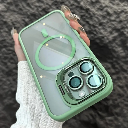 Shockproof Magnetic Phone Case with Glass Lens Guard & Stand