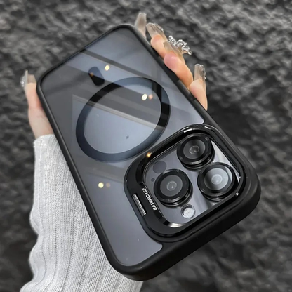 Shockproof Magnetic Phone Case with Glass Lens Guard & Stand