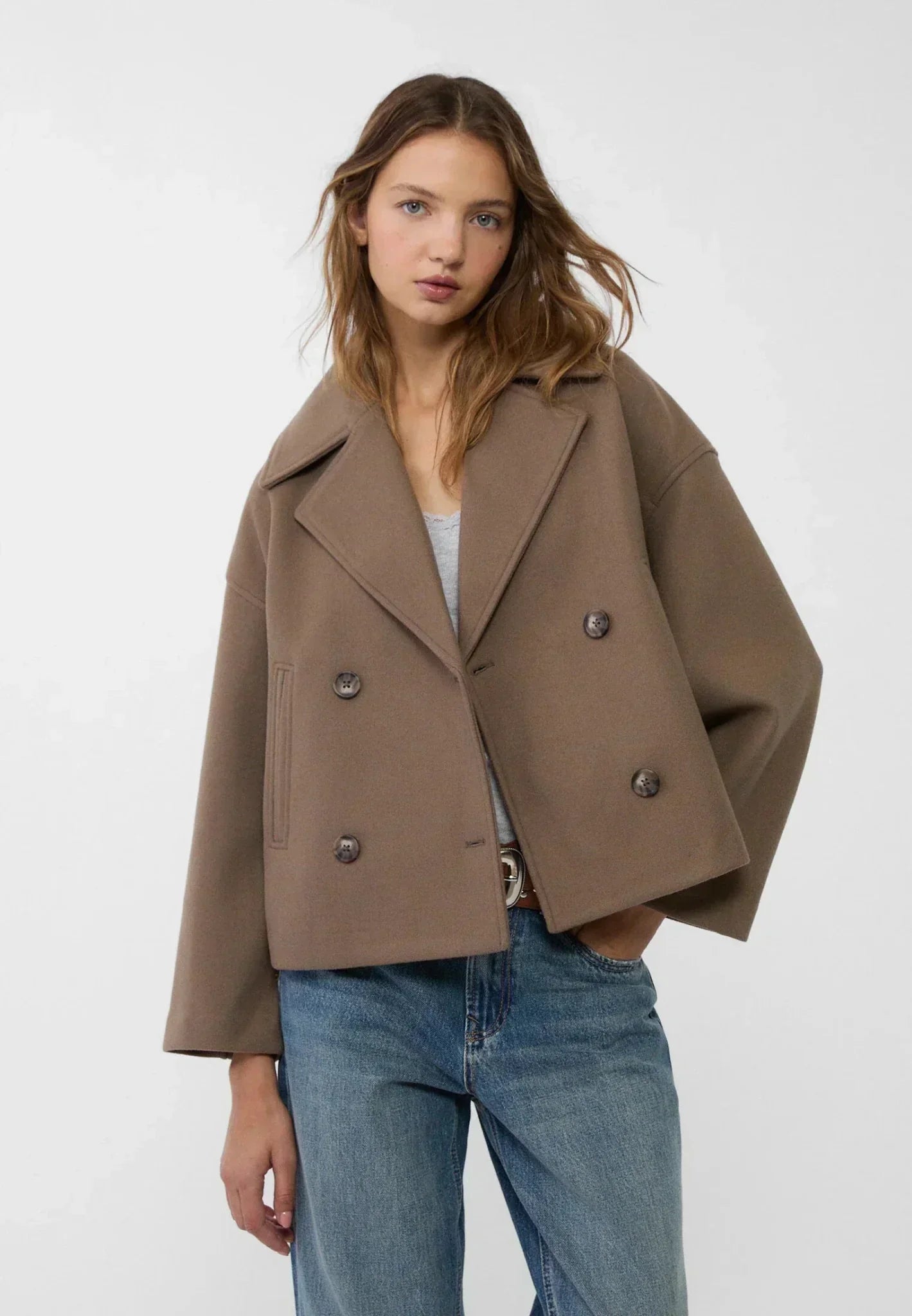 Autumn short jacket in double-breasted style – Clara