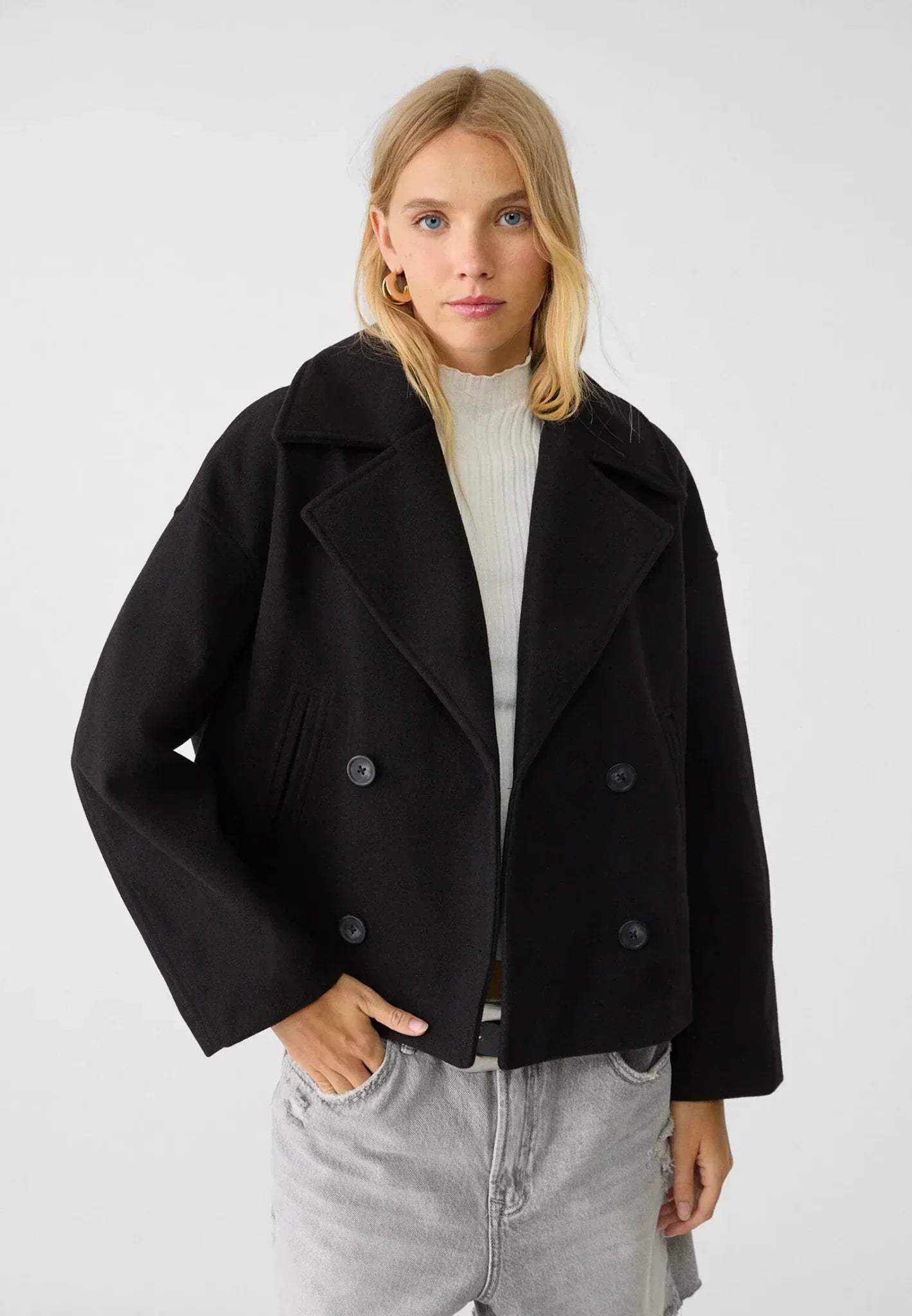 Autumn short jacket in double-breasted style – Clara