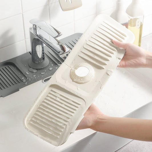 Silicone Draining Mat with Self-Drainage – DripGuard-White-Small-Nora Luxe
