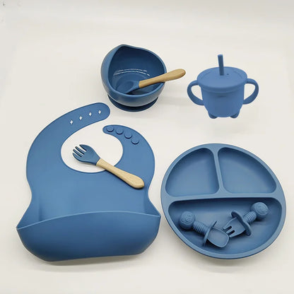 Silicone Feeding Set for Babies - TinyBites-Dark blue-Nora Luxe