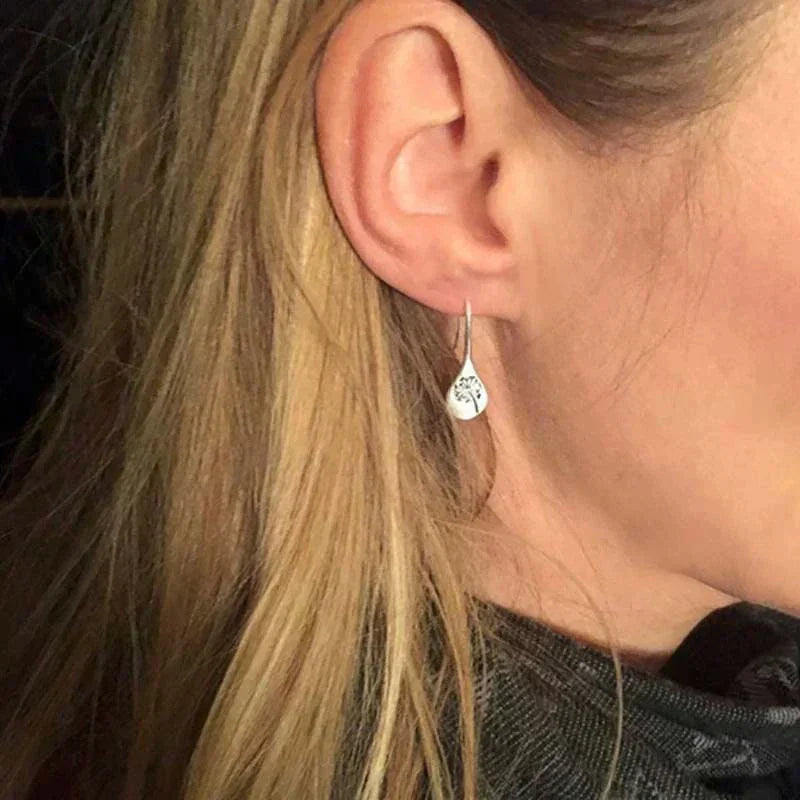 Silver Dandelion Earrings - Amira-Nora Luxe