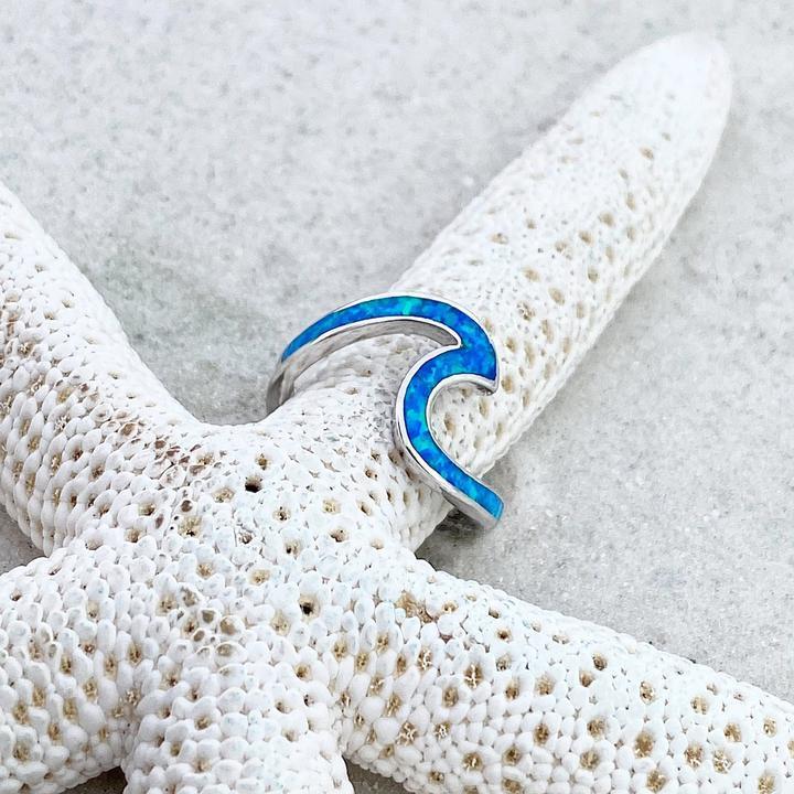 Silver Sea Wave Ring - Ondina-5-Nora Luxe