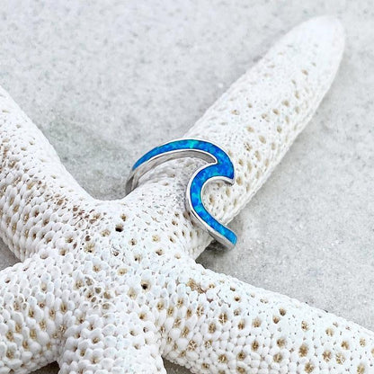 Silver Sea Wave Ring - Ondina-5-Nora Luxe