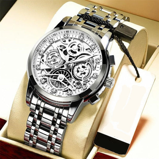 Skeleton Men's Watch - Eclipse-Silver-Nora Luxe