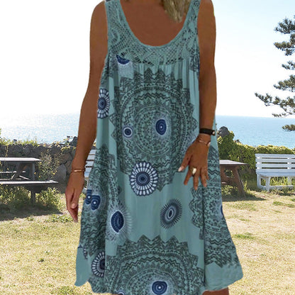 Sleeveless Summer Dress – Miranda | Airy & Comfortable-Olive green-S-Nora Luxe