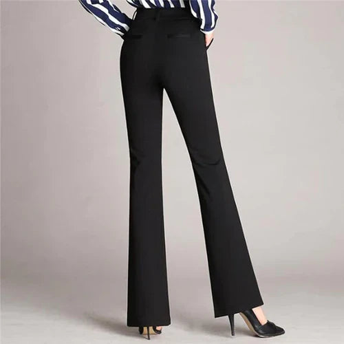 Slim Fit Flared High Waist Trousers – Mila-Black-S-The Livary