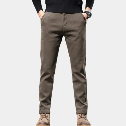 Slim Fit Semi-Formal Trousers for Men - Luca-Brown-36-Nora Luxe