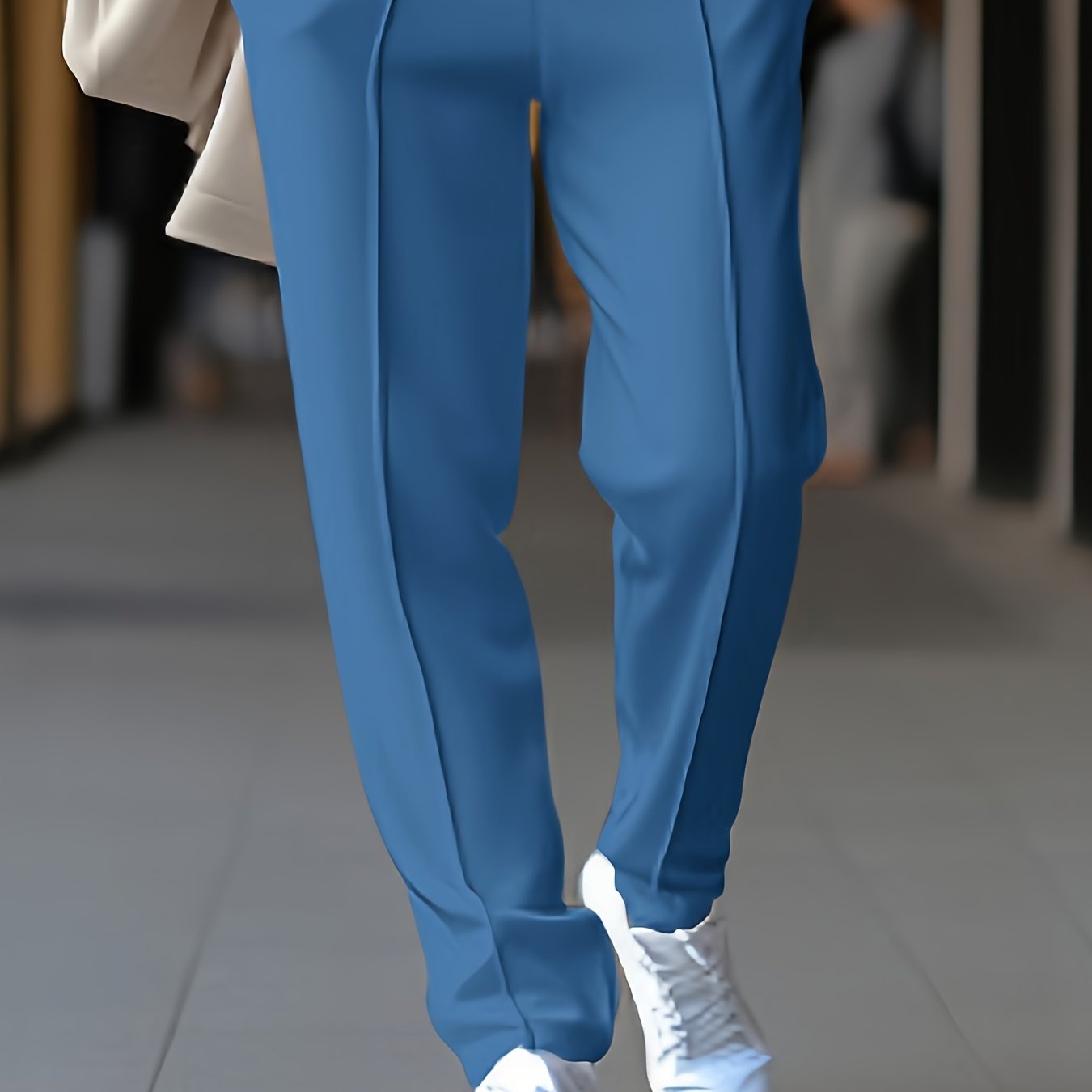 Slim Fit Stretch Chino - Max-Sky Blue-M-Nora Luxe