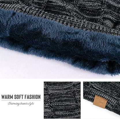 Slouchy Knitted Beanie - Luca-Black-Nora Luxe